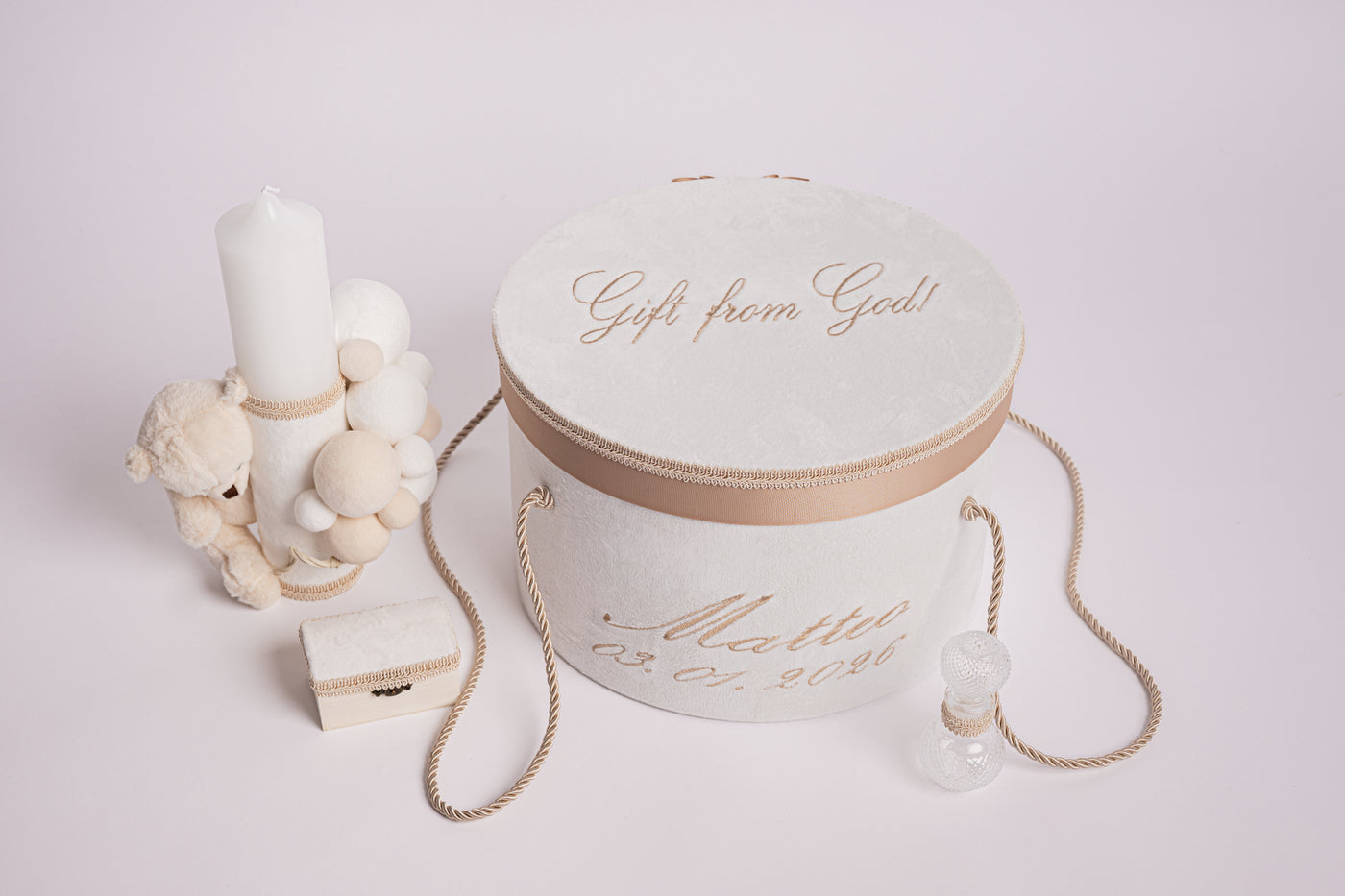 Trusou Unisex- Cufar catifea alb