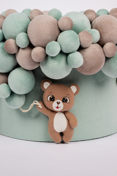 Trusou verde mint cu ursuleti din fetru