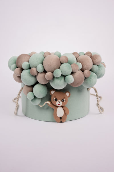 Trusou verde mint cu ursuleti din fetru