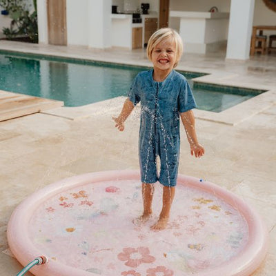 Piscina gonflabila cu stropitoare pentru copii - Little Pink Flowers - Little Dutch