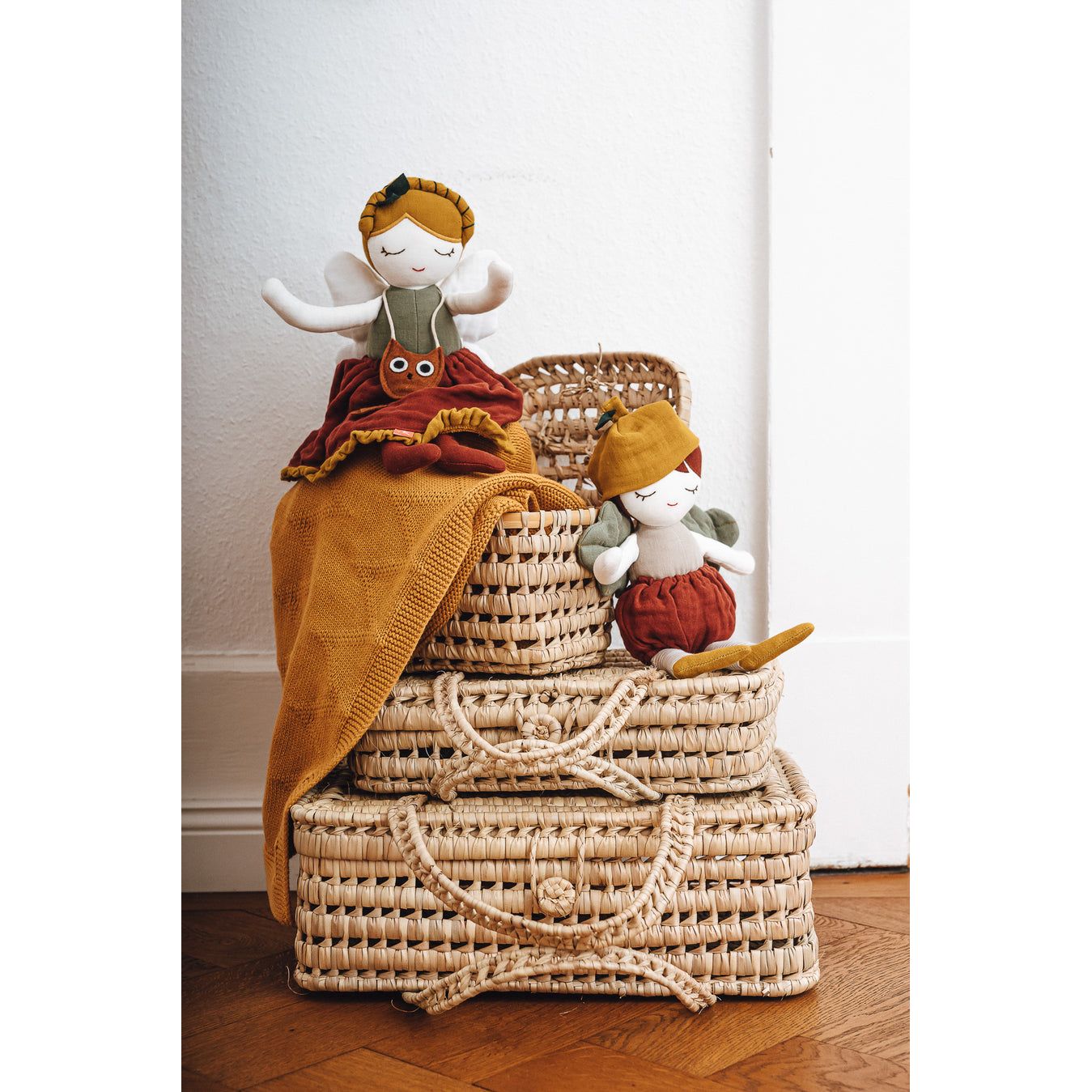 Papusa textila din bumbac organic Elful Padurilor - Kikadu-truly organic