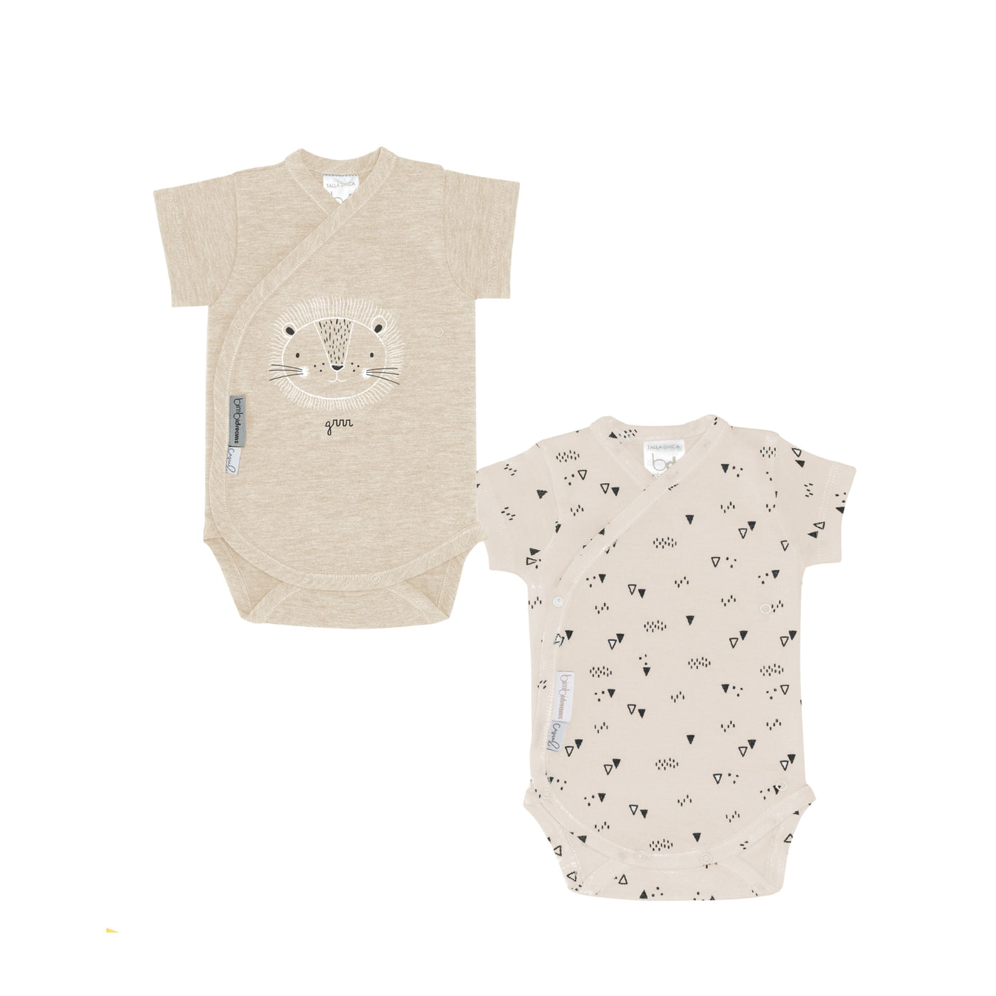 Set de 2 Body petrecute cu maneca scurta LEON - BimbiDreams