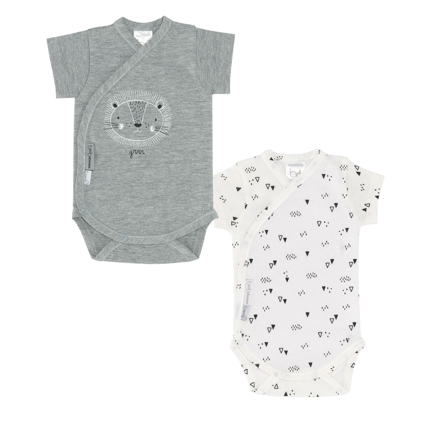 Set de 2 Body petrecute cu maneca scurta LEON - BimbiDreams