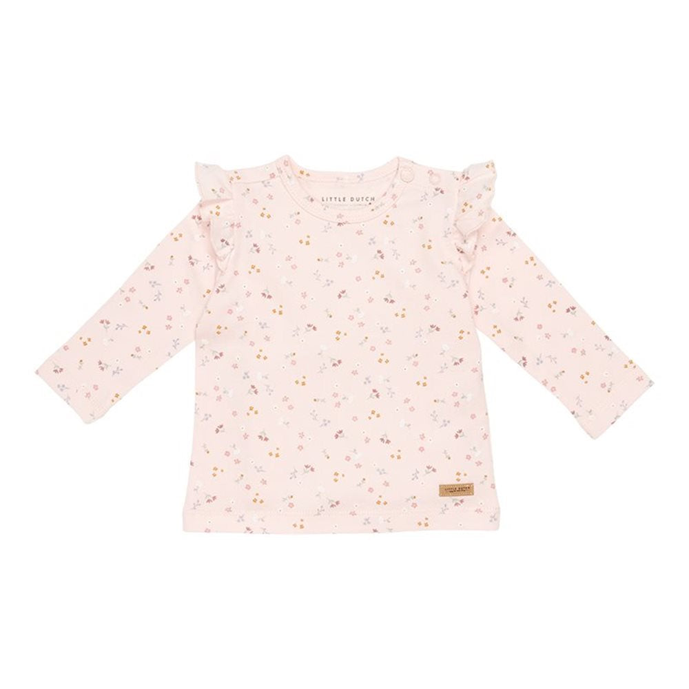 Bluza din bumbac organic Little Pink Flowers- Little Dutch