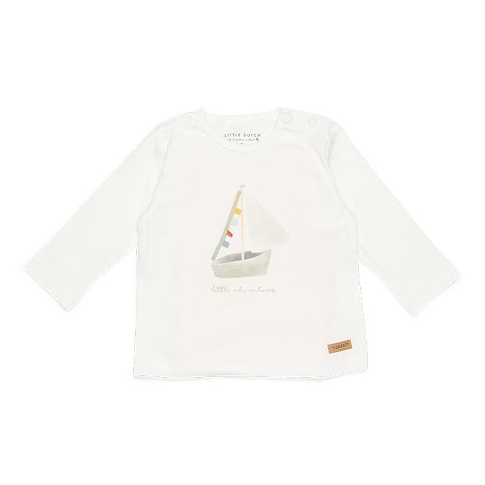 Bluza din bumbac organic Sailboat White Adventures- Little Dutch