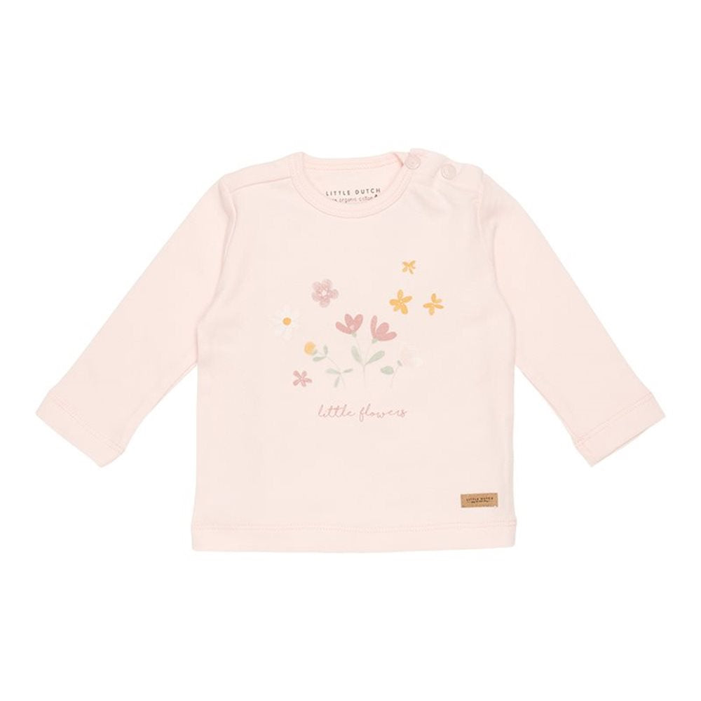 Bluza din bumbac organic Flowers Pink- Little Dutch