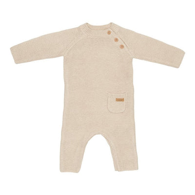 Overall tricotat din bumbac pentru bebelusi  -Sand- Little Dutch