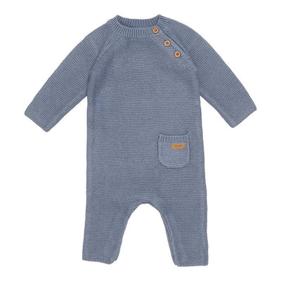 Overall tricotat din bumbac pentru bebelusi  -Blue- Little Dutch