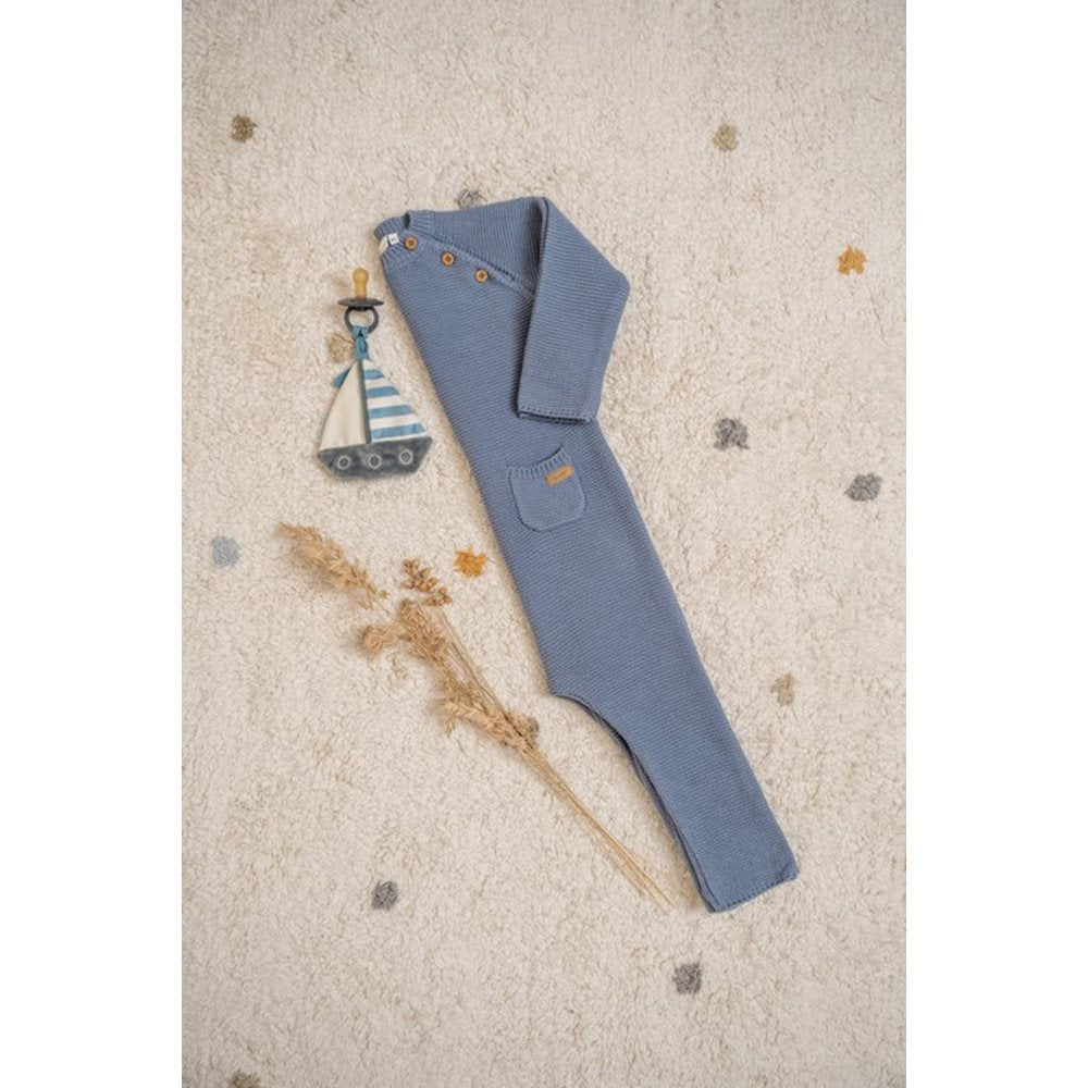 Overall tricotat din bumbac pentru bebelusi  -Blue- Little Dutch