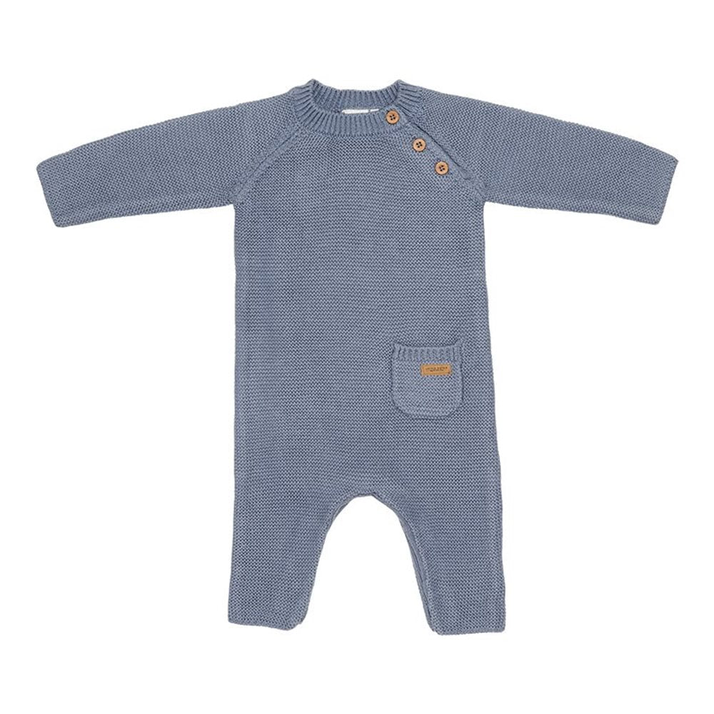 Overall tricotat din bumbac pentru bebelusi  -Blue- Little Dutch