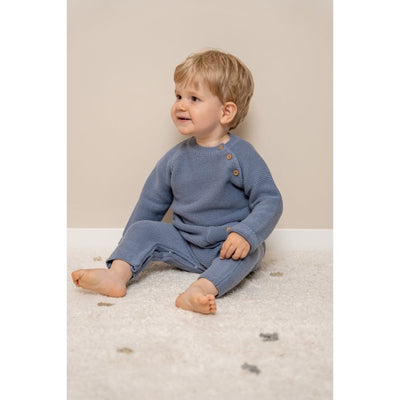 Overall tricotat din bumbac pentru bebelusi  -Blue- Little Dutch