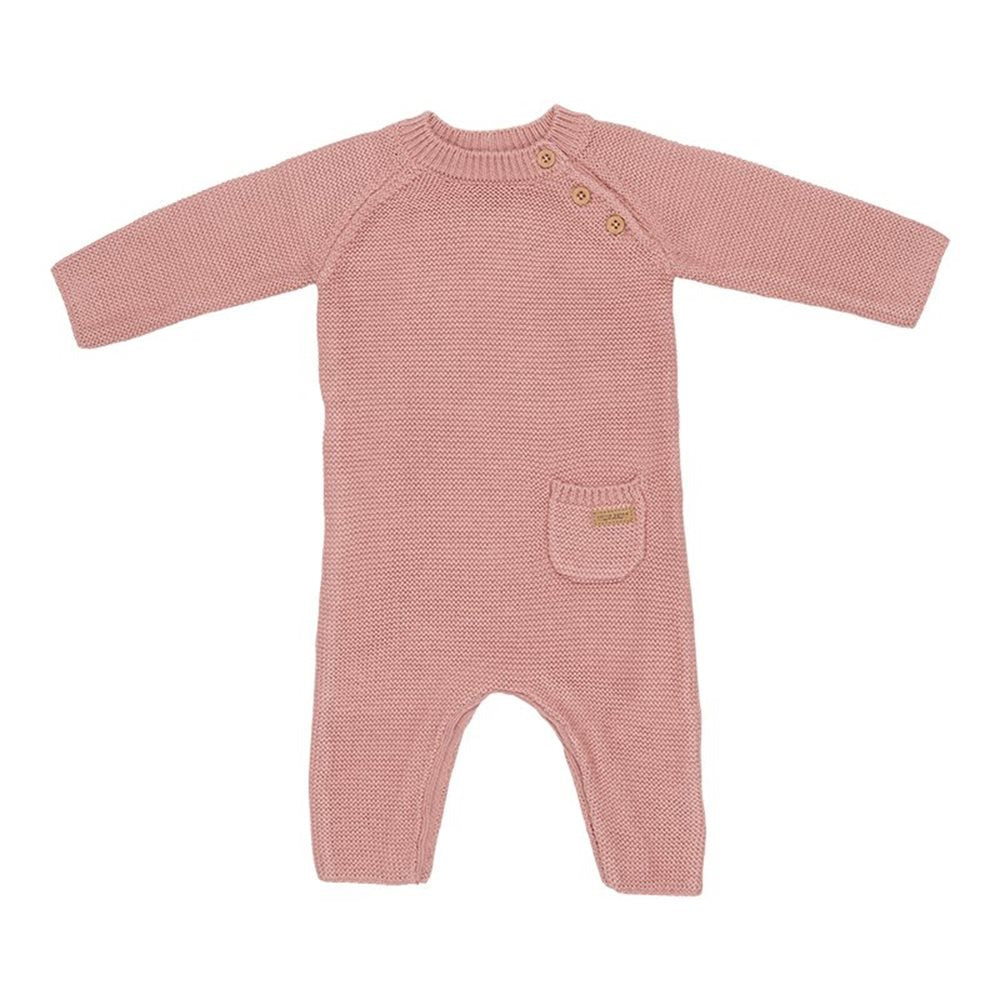 Overall tricotat din bumbac pentru bebelusi  -Vintage Pink- Little Dutch