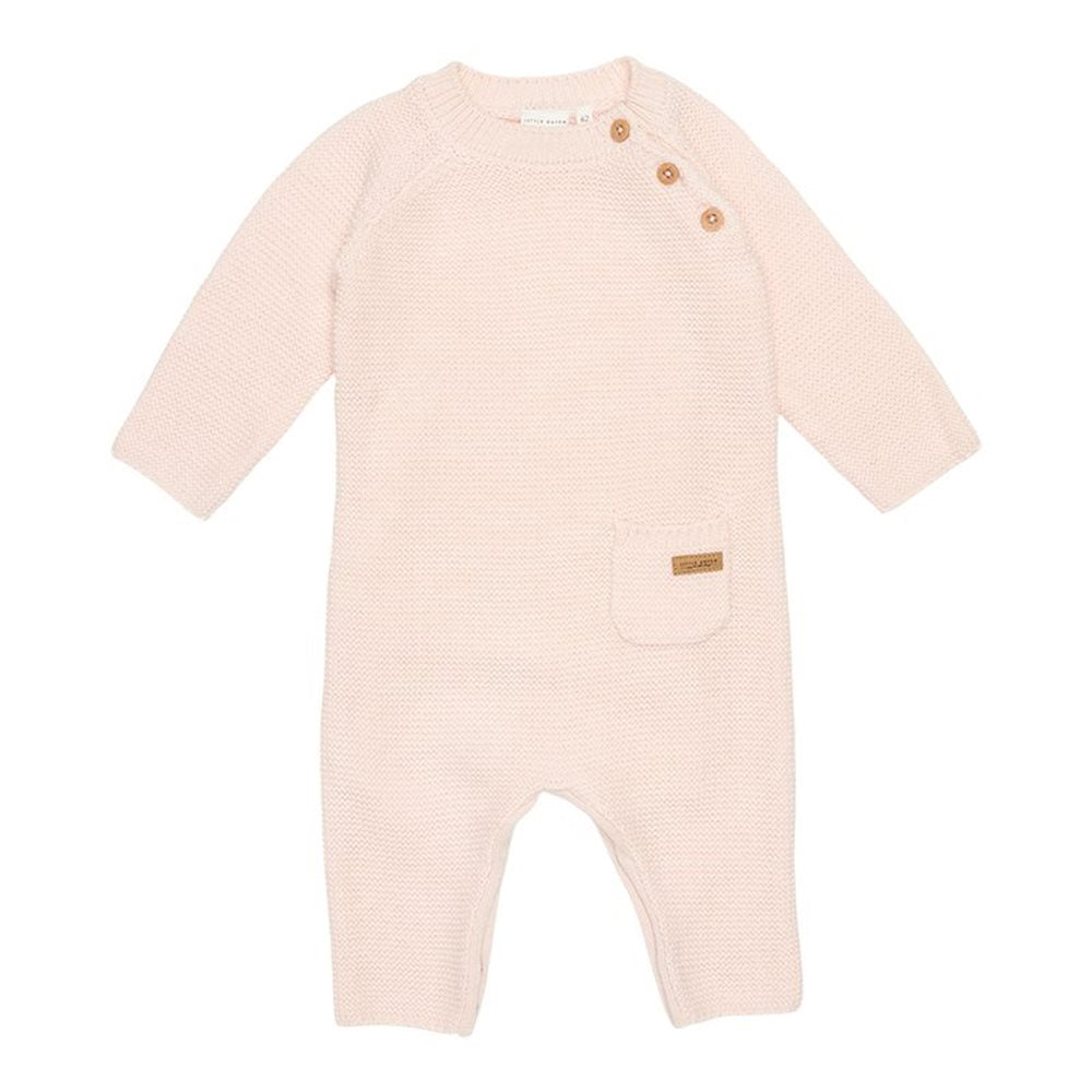 Overall tricotat din bumbac pentru bebelusi  -Pink- Little Dutch