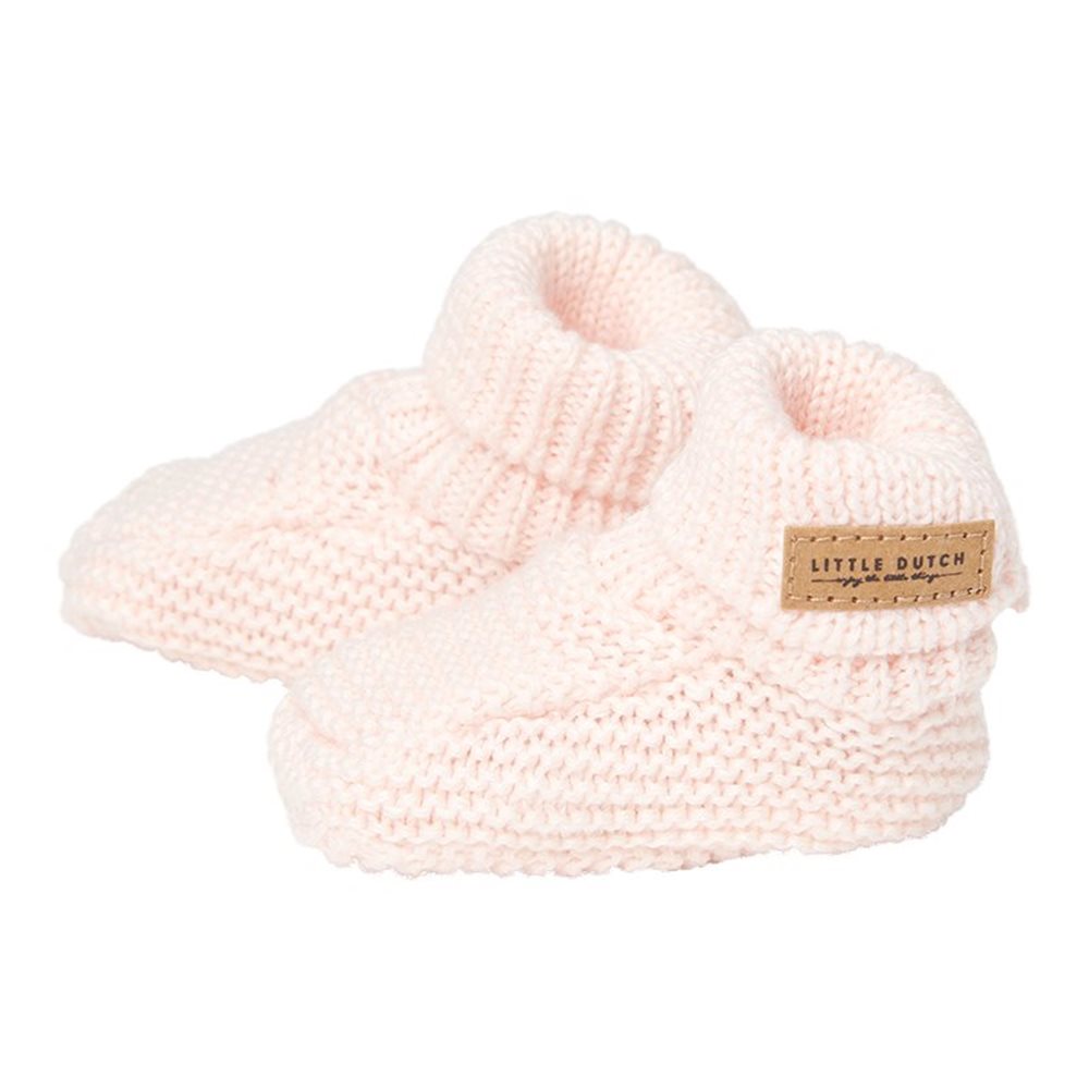 Botosei  tricotati din bumbac pentru bebelusi  -Pink- Little Dutch