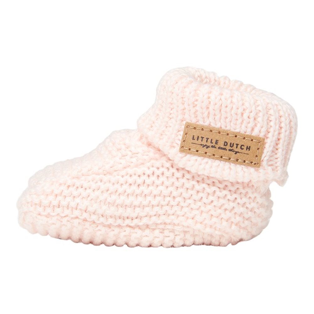 Botosei  tricotati din bumbac pentru bebelusi  -Pink- Little Dutch