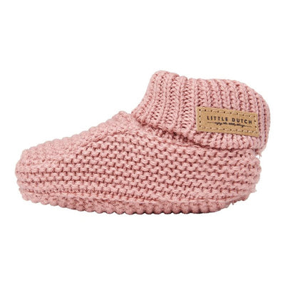 Botosei  tricotati din bumbac pentru bebelusi  -Vintage Pink- Little Dutch