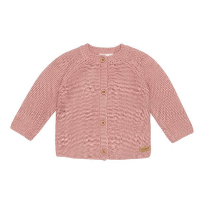 Cardigan tricotat din bumbac pentru bebelusi  -Vintage Pink- Little Dutch