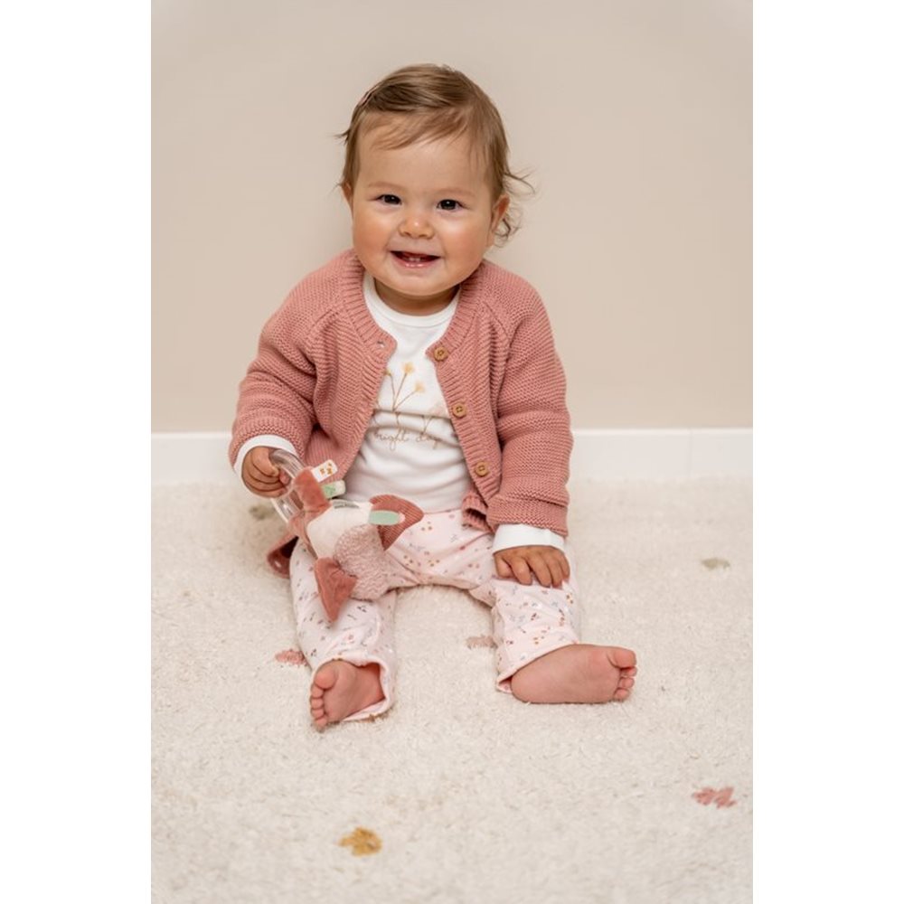 Cardigan tricotat din bumbac pentru bebelusi  -Vintage Pink- Little Dutch