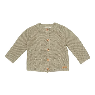 Cardigan tricotat din bumbac pentru bebelusi  -Olive- Little Dutch