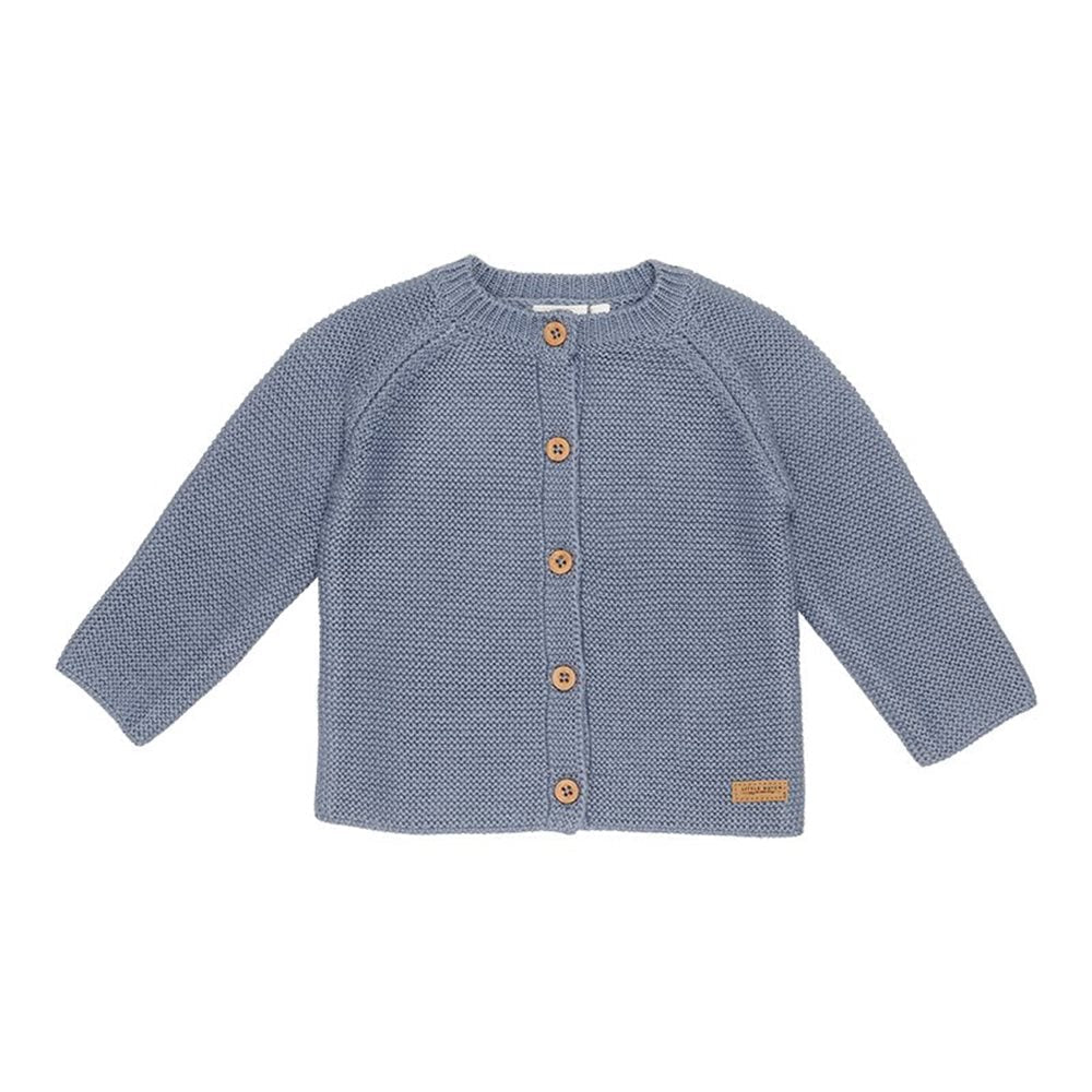 Cardigan tricotat din bumbac pentru bebelusi  -Blue- Little Dutch