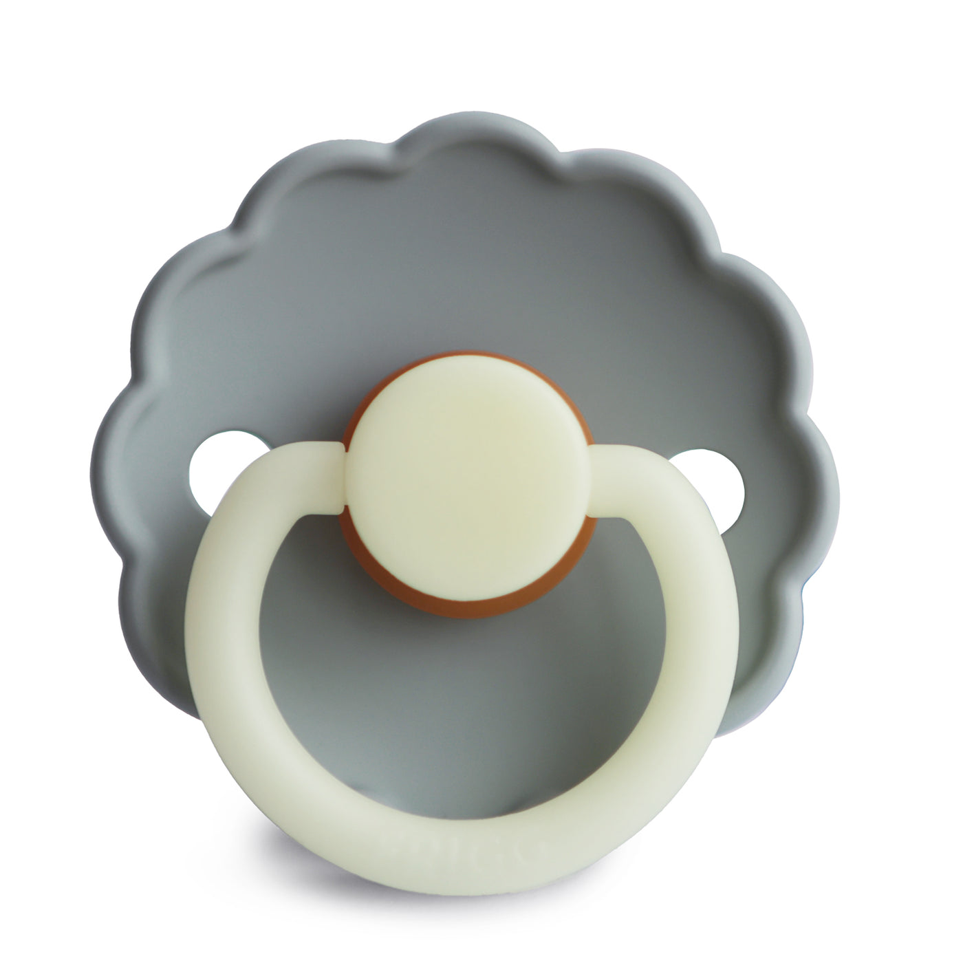 Set 2 suzete cu tetina din latex Daisy - Cream/ French Gray Night - FRIGG