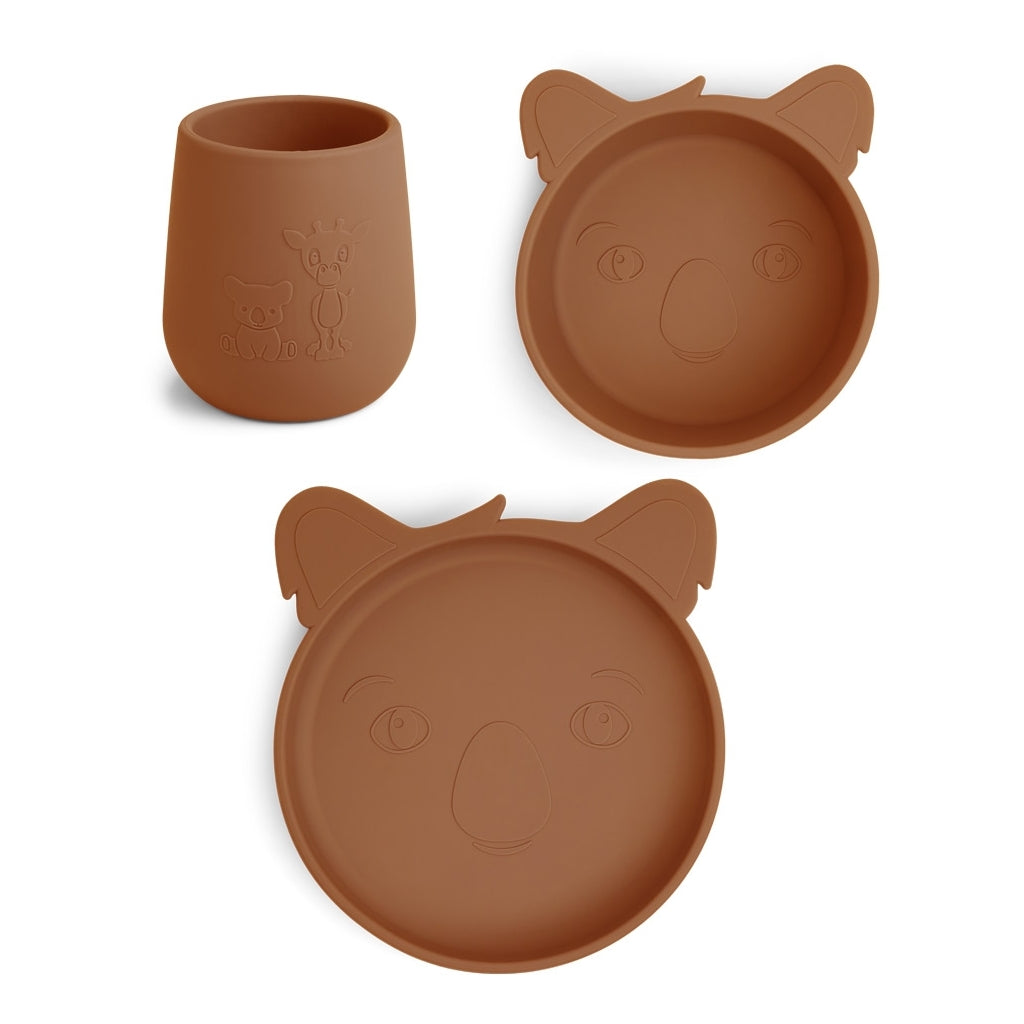Set pentru masa copilului din silicon Judi - Koala - Caramel Cafe - Nuuroo