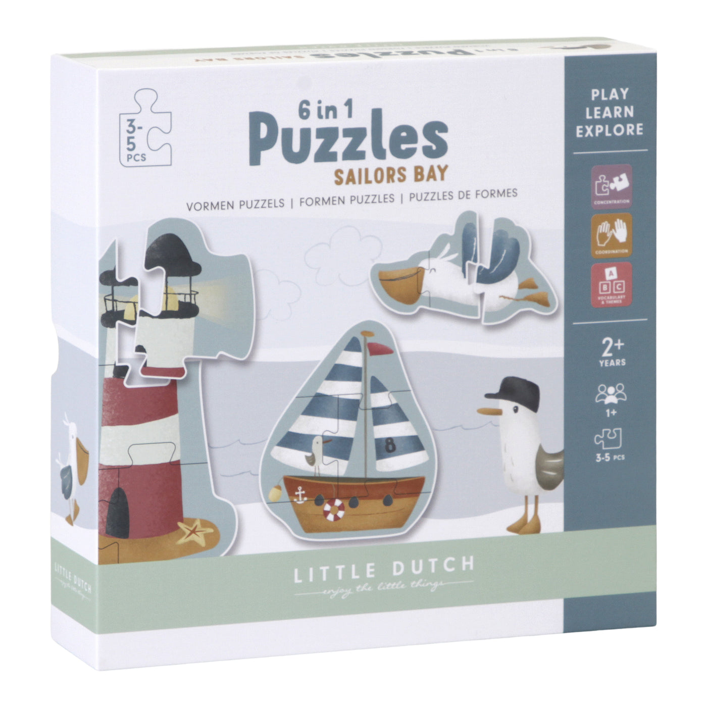 Puzzle 6 in 1 din carton FSC - Little Dutch