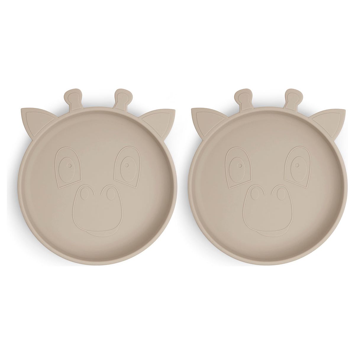 Set 2 farfurii din silicon Akila - Giraffe - Cobblestone - Nuuroo