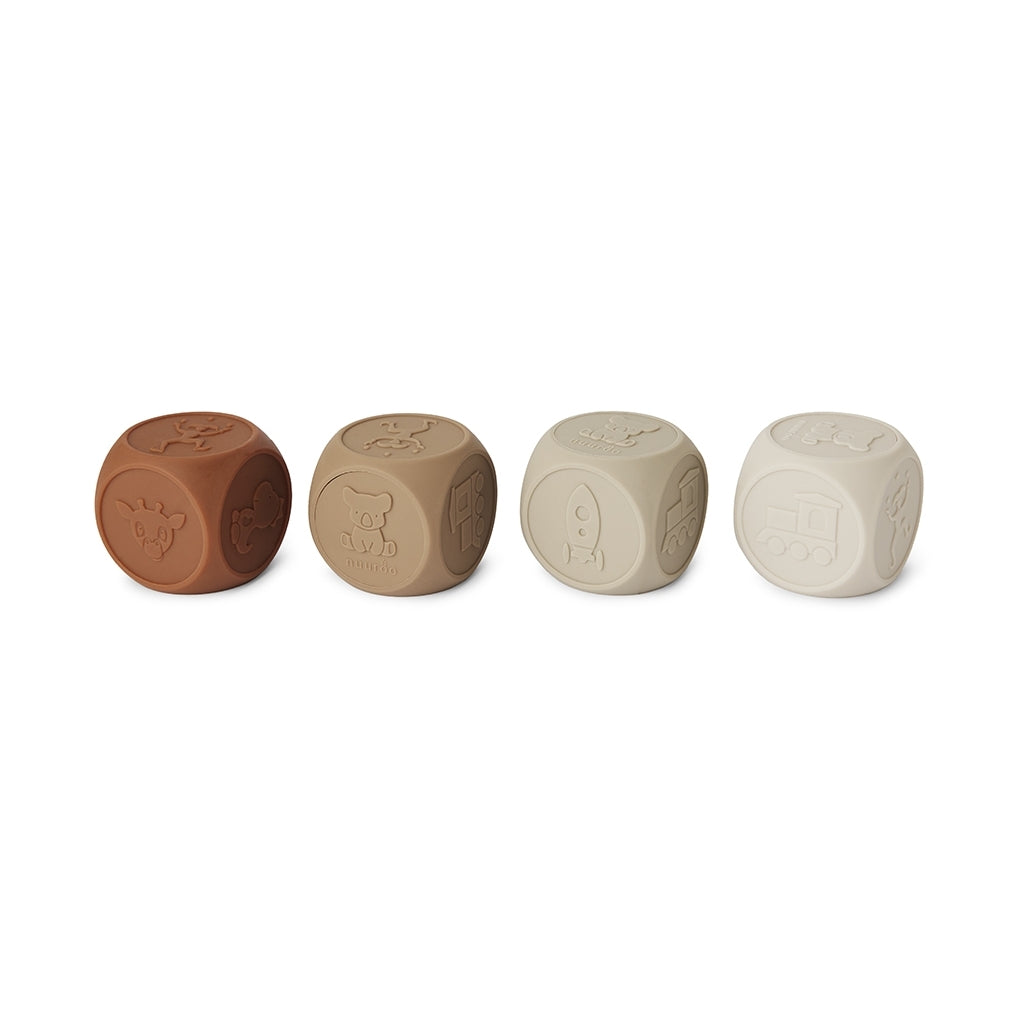Set 4 zaruri din silicon - Sana - Brown Color Mix - Nuuroo
