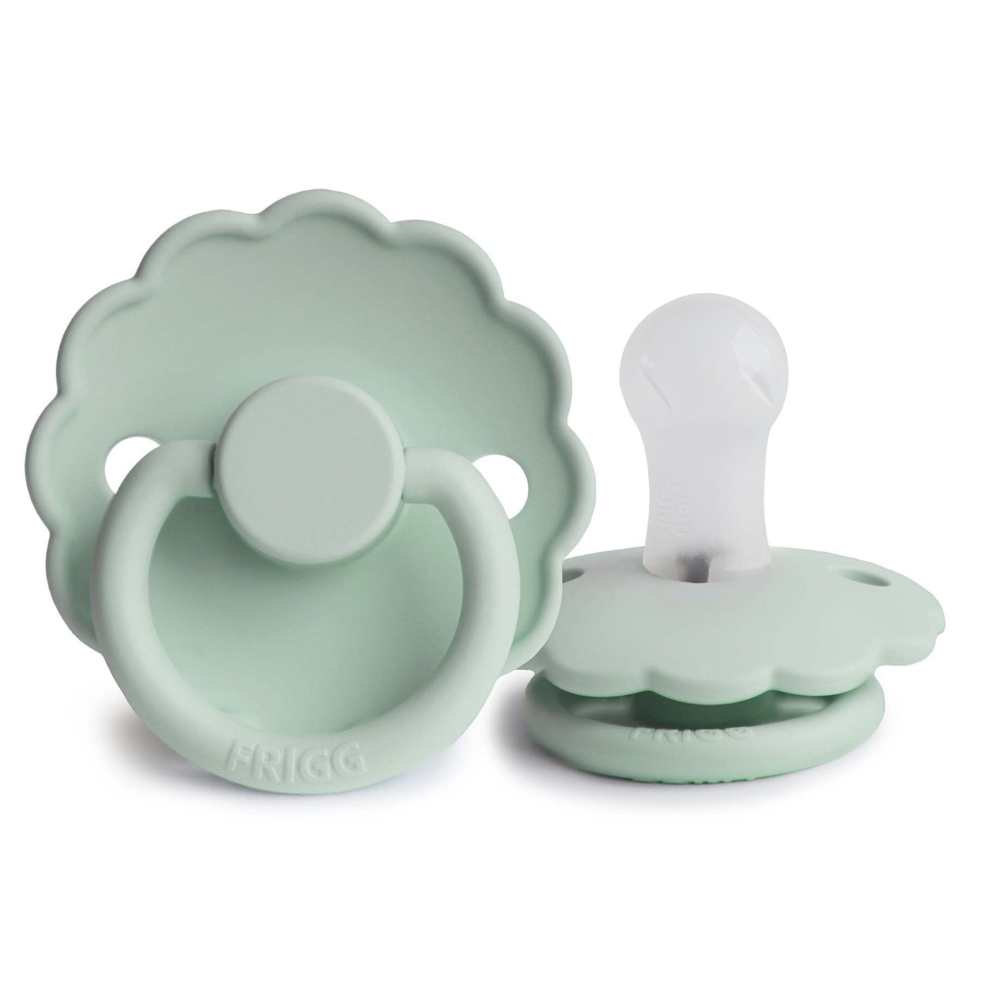 Suzeta cu tetina rotunda din silicon Daisy - Seafoam - FRIGG