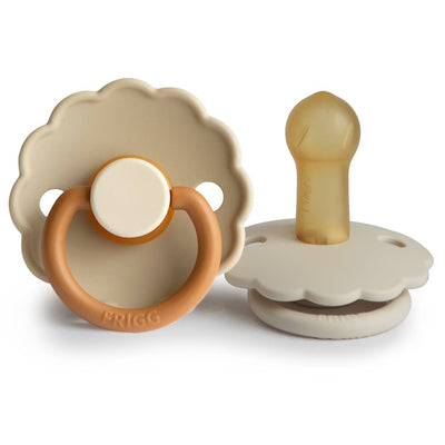 Set 2 suzete cu tetina din cauciuc Daisy - Baby Desert/Cream - FRIGG