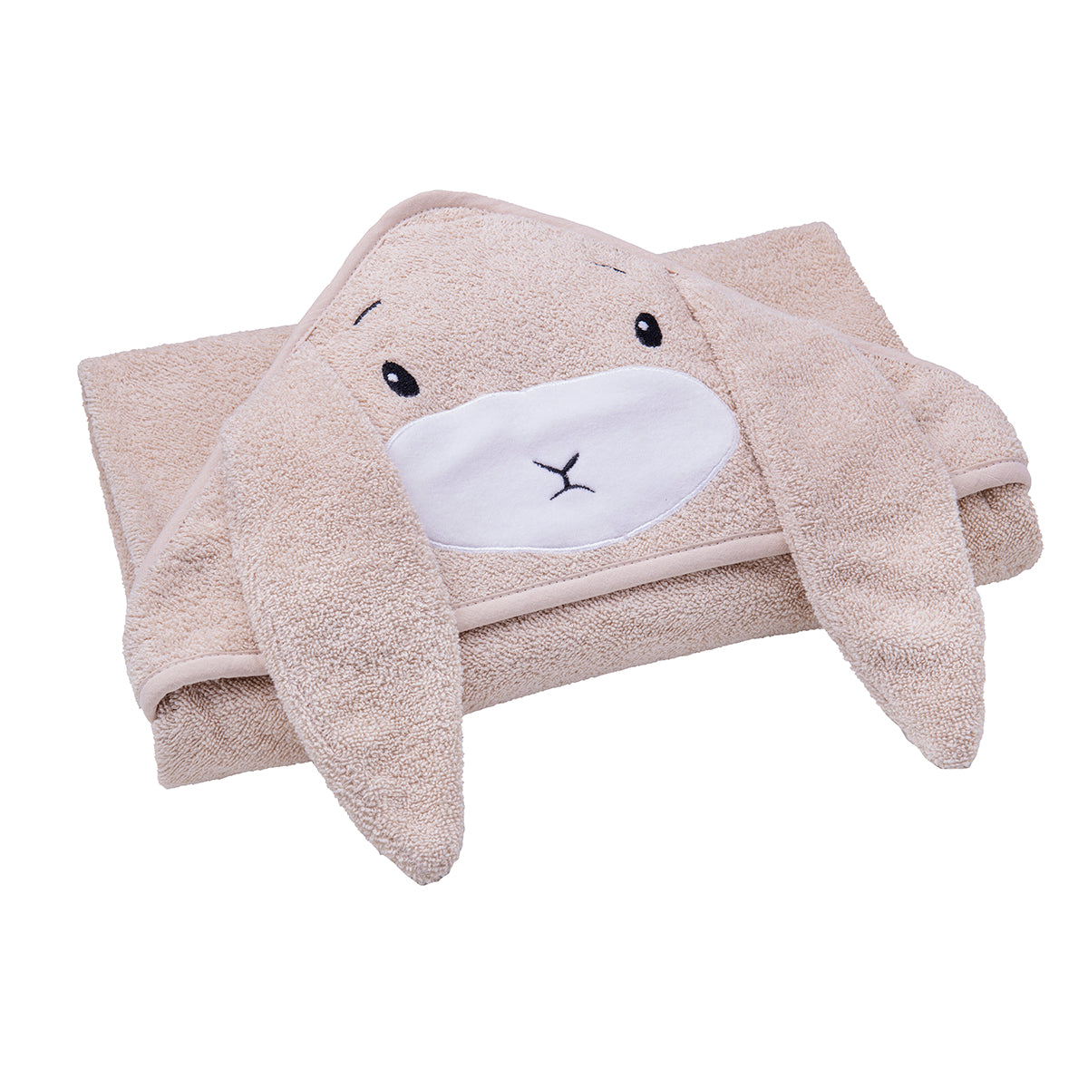 Prosop cu gluga din bumbac organic Bunny - Beige - Effiki